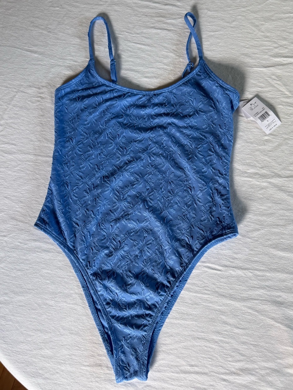 Volcom Blue Textured One-Piece Swimsuit